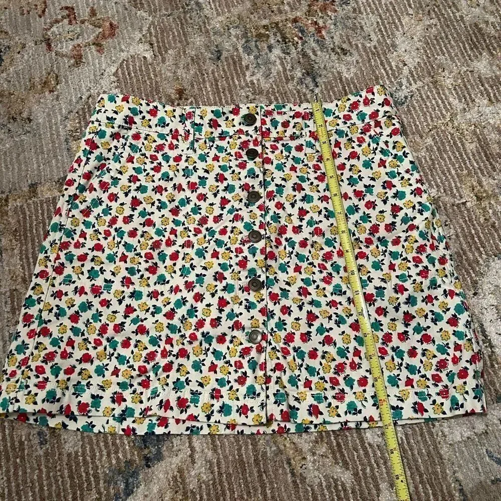 J. Crew Red floral skirt